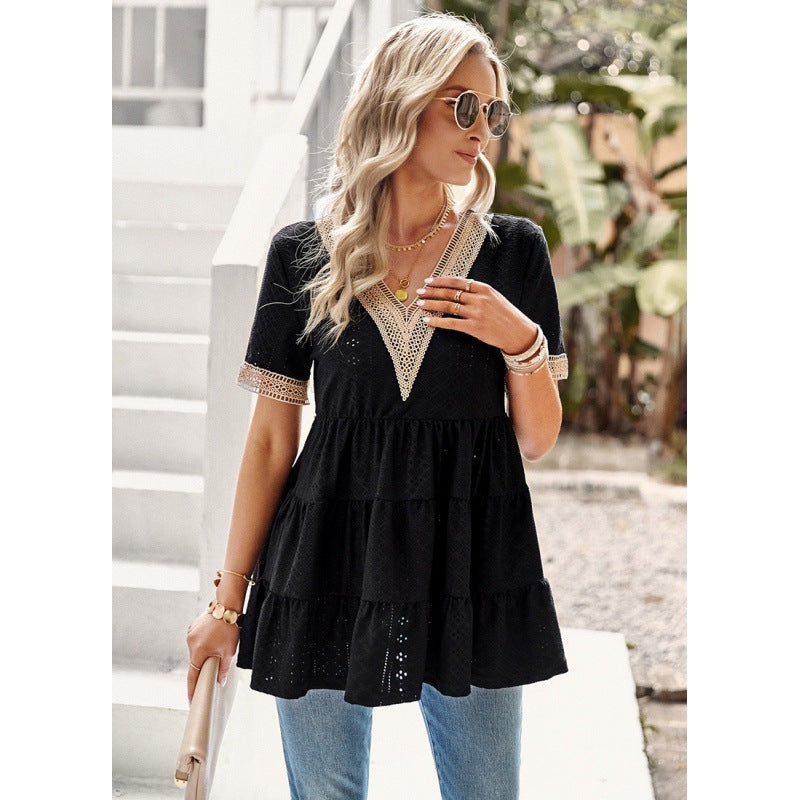 Top peplum femme avec détails œillets Chic und Stil