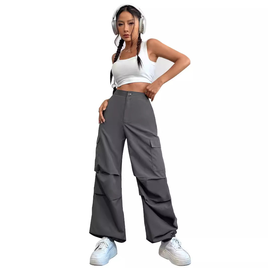 Pantalon cargo pour femmes à coupe large avec poches pratiques Chic und Stil