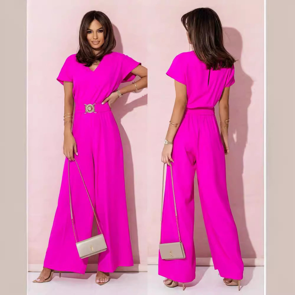 Women's jumpsuit with wide leg and belt Chic und Stil