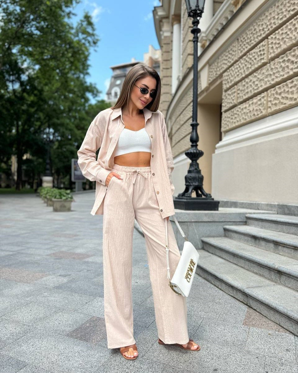 Jacket and wide-leg pants for women Chic and Style
