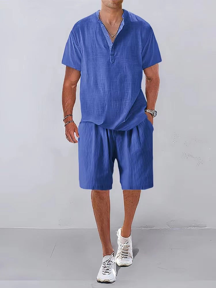 Hommes Décontracté Détente Ajustement Lin Ensemble Chic und Stil