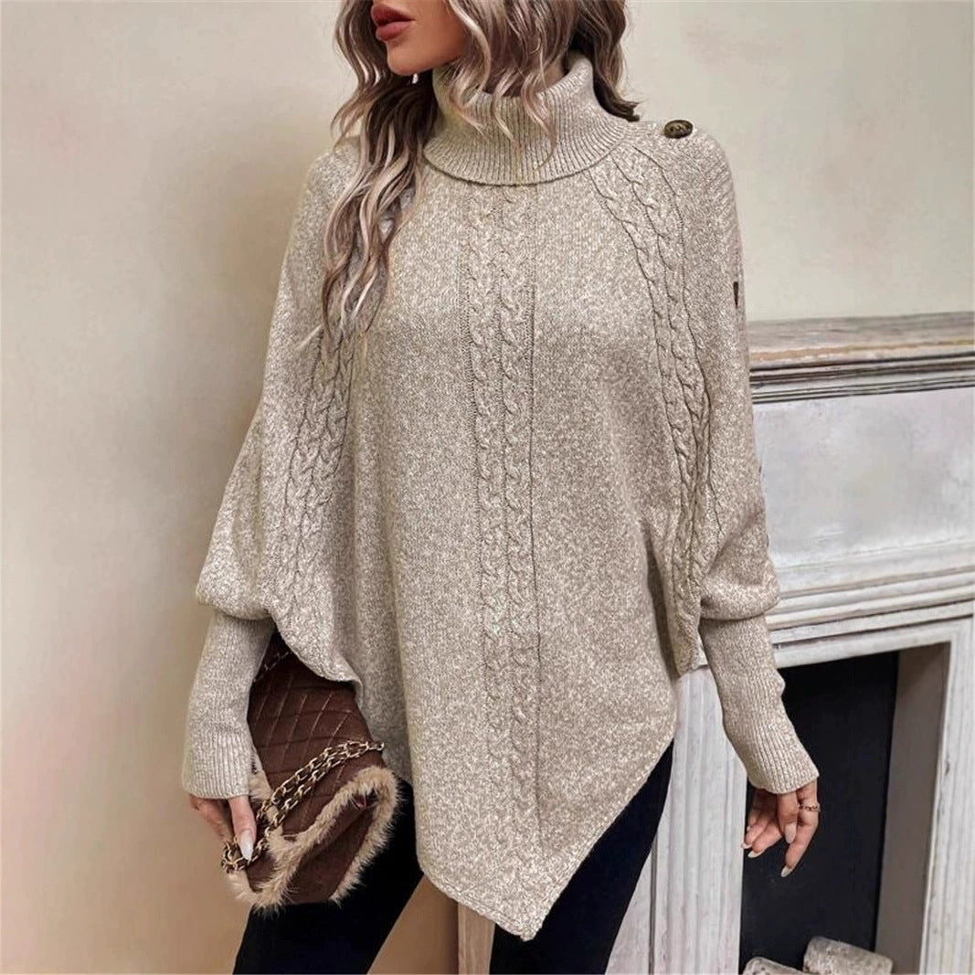 Pull oversized pour femmes avec col montant et design de tresse décoratif Chic und Stil