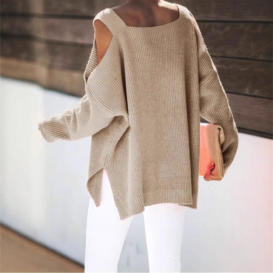 Pull-over tricot off-shoulder pour femmes avec matériau doux et coupe décontractée Chic und Stil