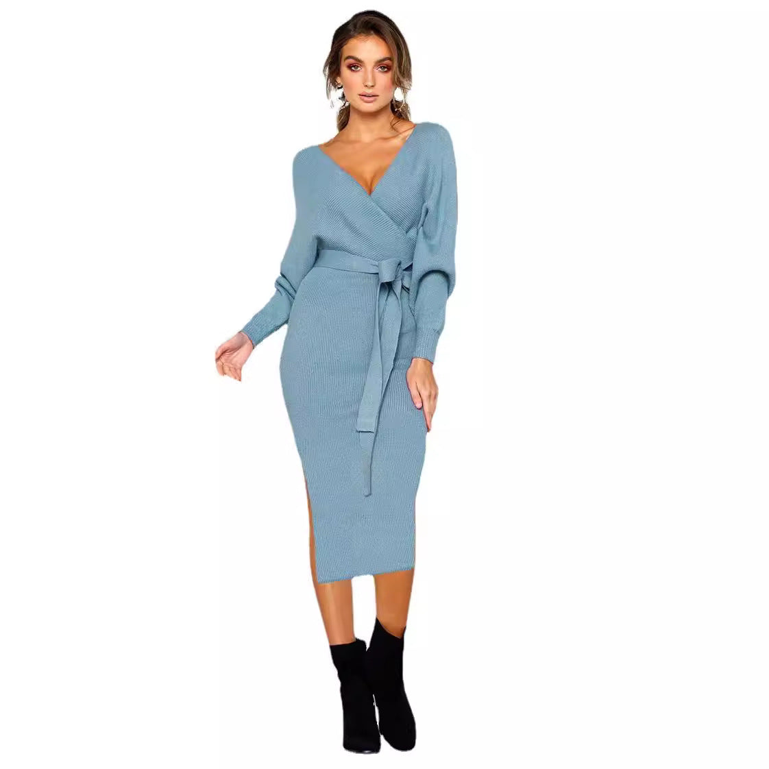 Robes enveloppantes élégantes pour femmes avec décolleté en V profond et ceinture de taille Chic und Stil