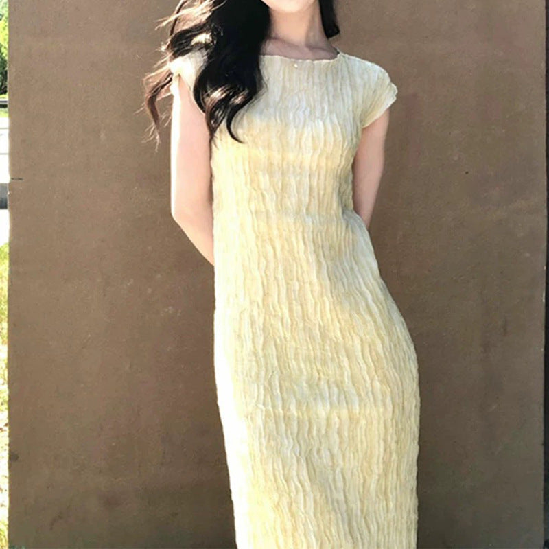 Robe midi texturée pour femmes Chic und Stil