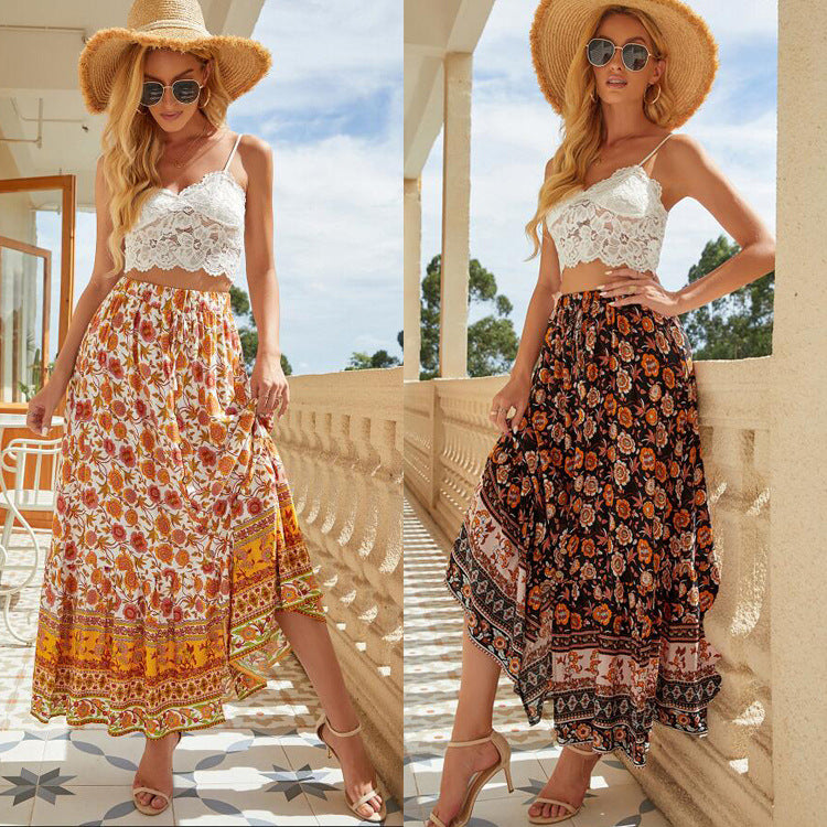 Jupe maxi bohème à motif floral Chic und Stil