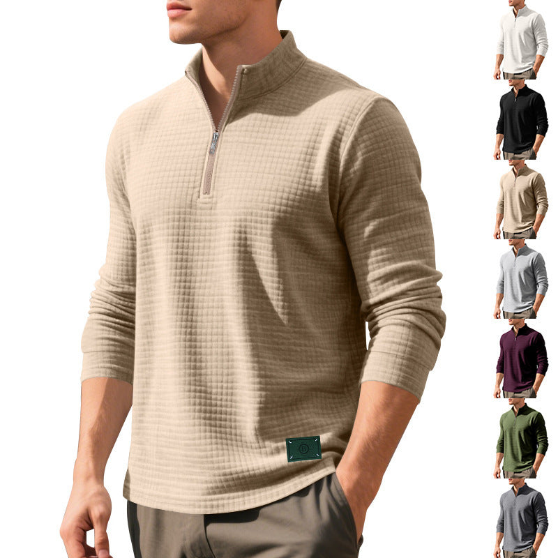 Pull sportif pour hommes avec fermeture éclair et structure Chic und Stil