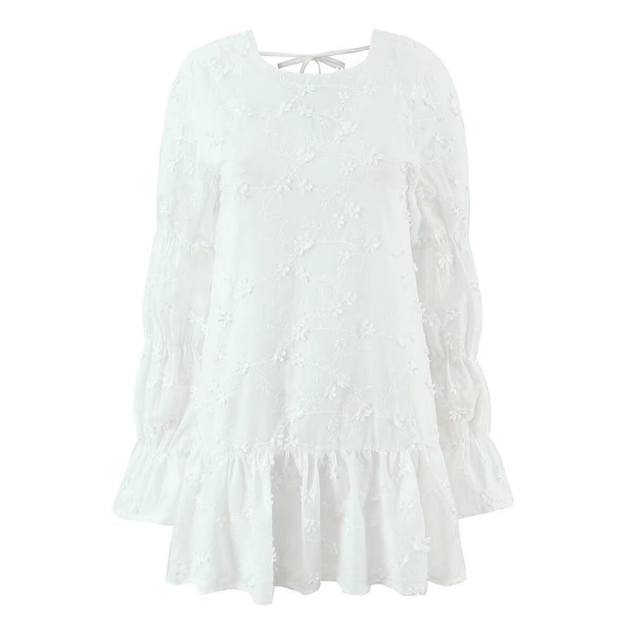 Robe tunique aérienne pour femmes avec broderies florales et ourlet en dentelle Chic und Stil