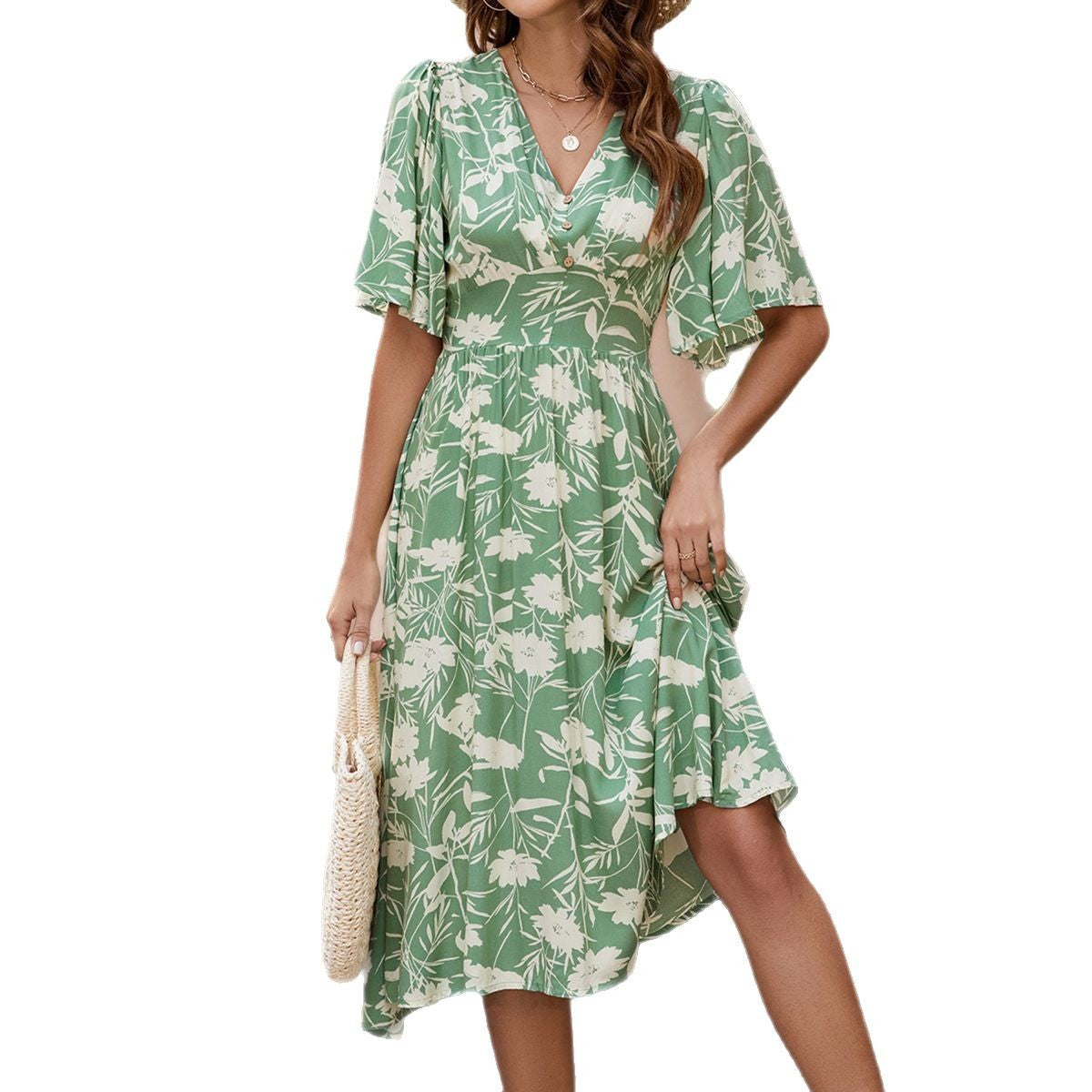 Robe A-ligne à fleurs Chic und Stil pour femmes