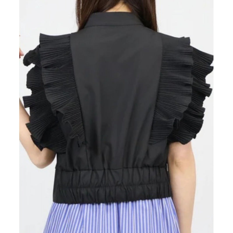 Top à volants pour femmes avec manches bouffantes Chic und Stil