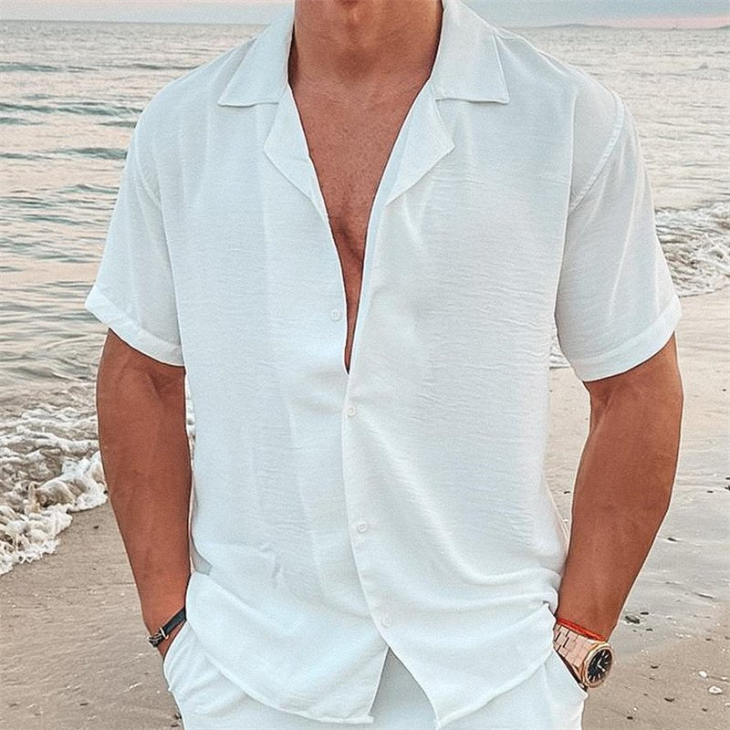 Chemise à manches courtes pour hommes avec tissu léger et col classique Chic und Stil
