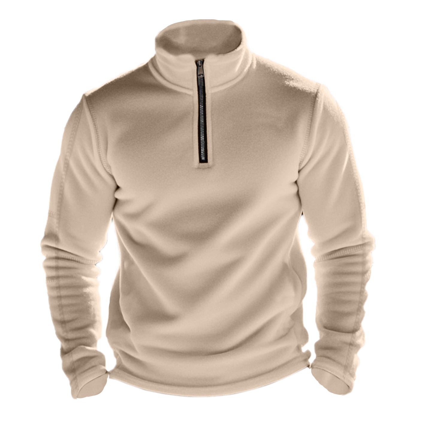 Pull en polaire pour hommes avec col montant et fermeture éclair Chic und Stil