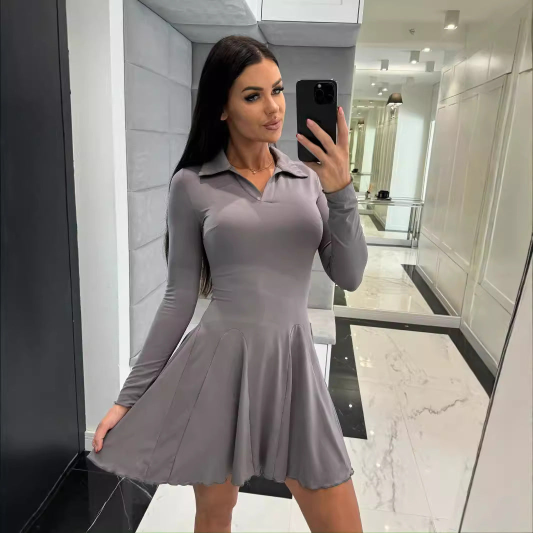 Robe évasée style polo pour femmes Chic und Stil