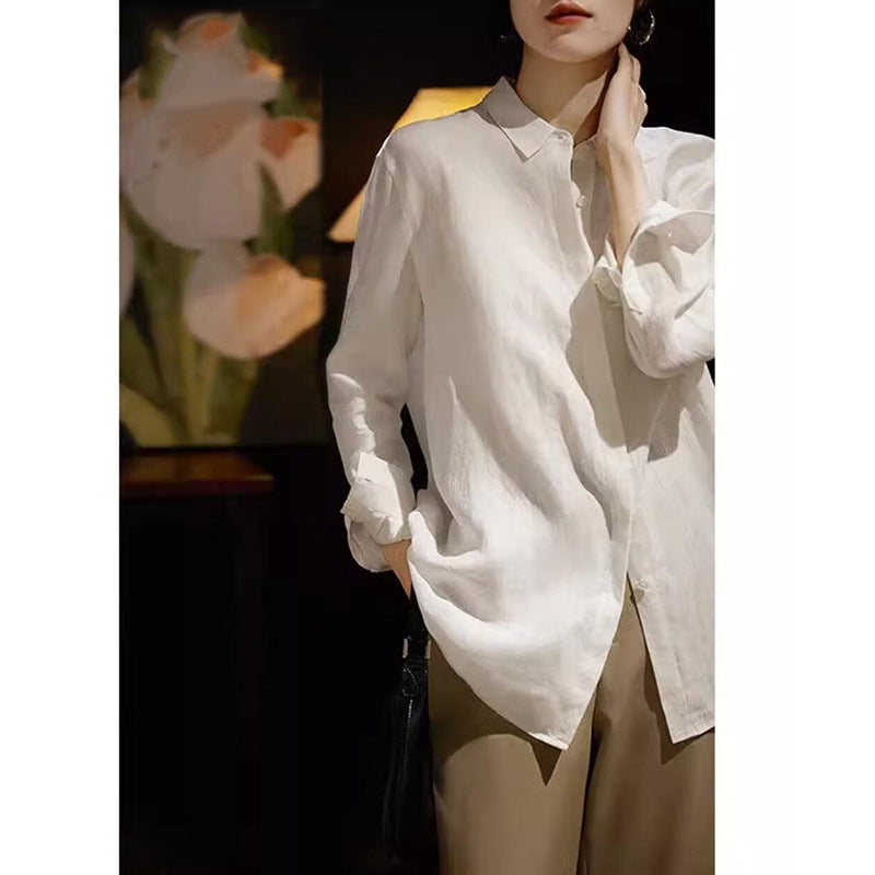 Chemise légère en lin à boutons pour femmes Chic und Stil