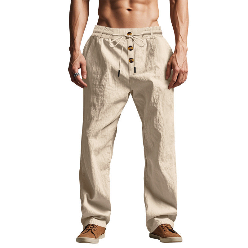 Pantalons décontractés pour hommes avec taille élastique et détail de bouton Chic und Stil