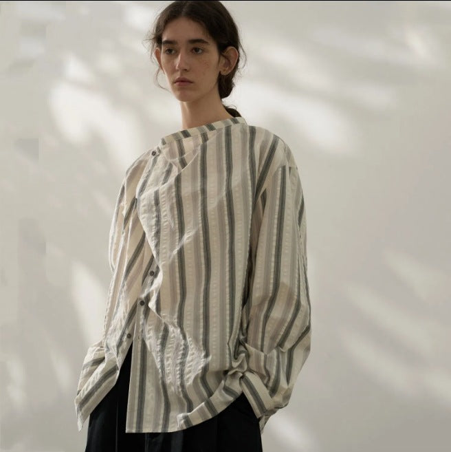 Blouse en coton rayée pour dames Chic und Stil