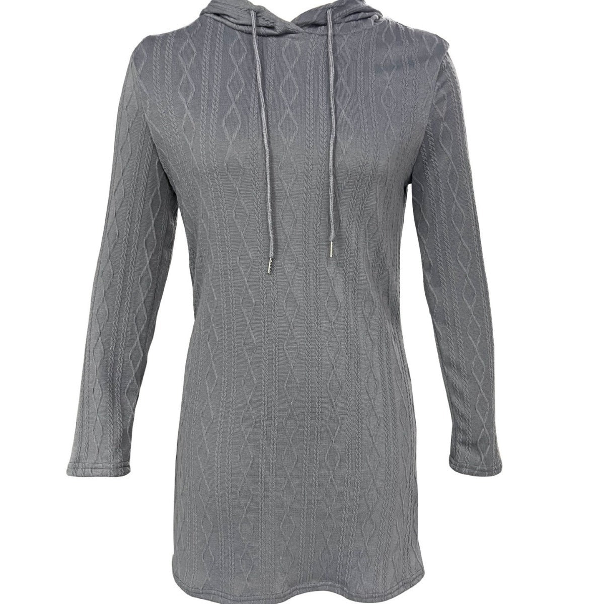 Robe à capuche pour femmes avec motif tricoté texturé et coupe décontractée Chic und Stil