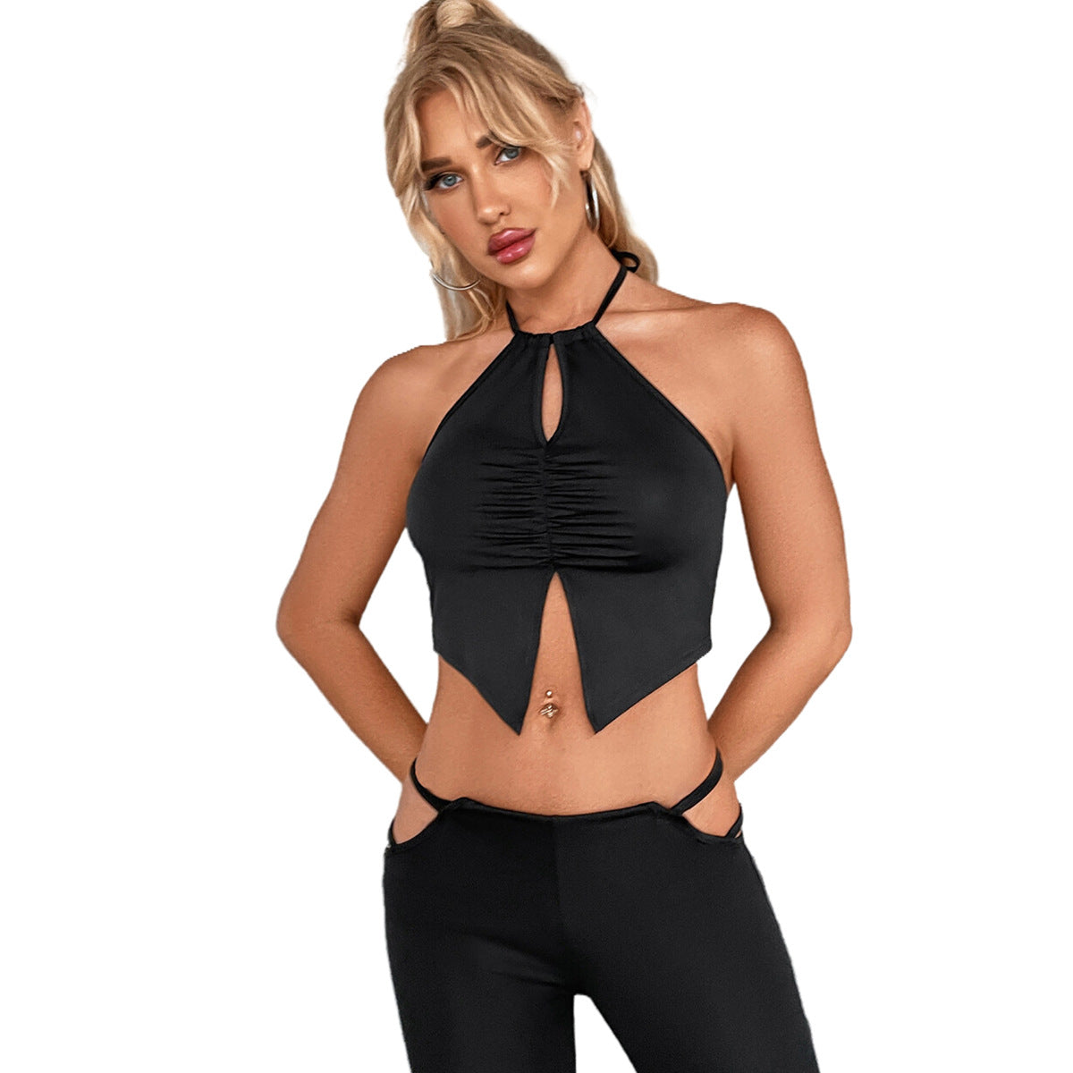 Top à dos nu pour femmes avec une fente ludique Chic und Stil