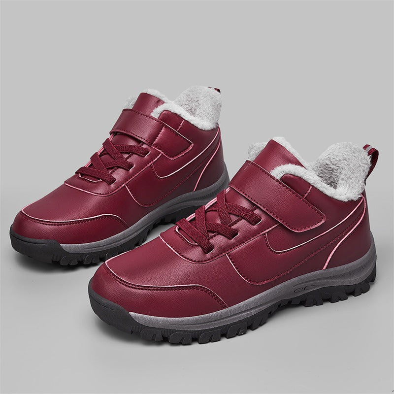 Bottines d'hiver pour femmes, doublées de chaude, avec semelle antidérapante et fermeture Velcro réglable Chic und Stil
