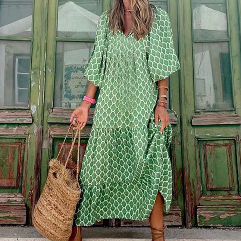 Robe maxi à volants bohème Chic und Stil femmes