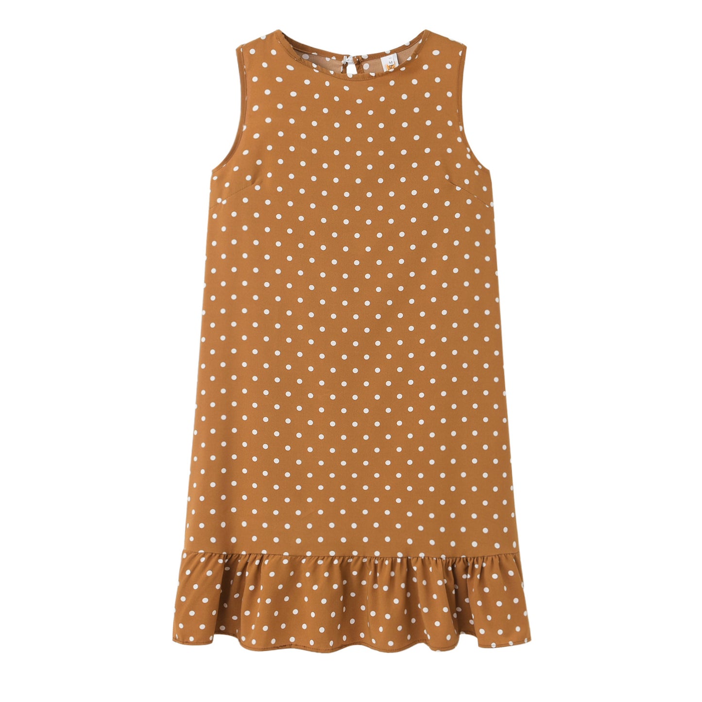 Robe shift à pois d'été pour femmes avec ourlet à volants Chic und Stil