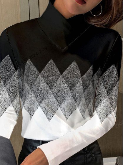 Blouse femme avec col montant élégant et imprimé floral Chic und Stil