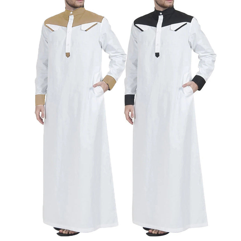 Hommes robe longue traditionnelle avec col moderne et poches pratiques Chic und Stil