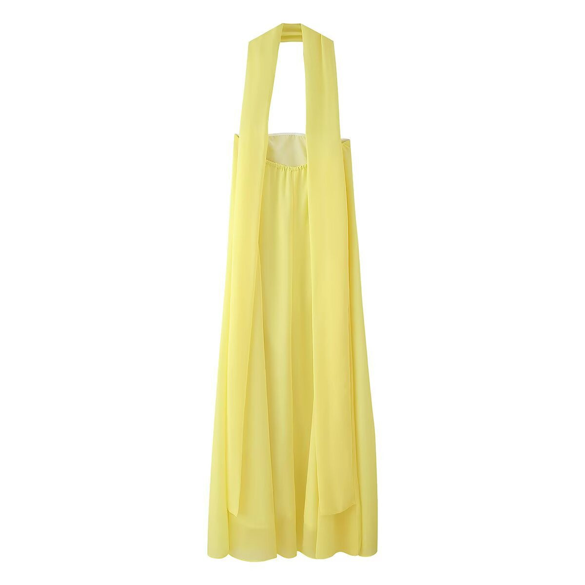 Robe maxi pour femmes avec un col halter innovant et une coupe fluide Chic und Stil