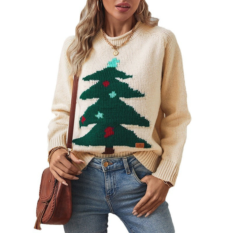 Pull femme avec motif de sapin de Noël festif Chic und Stil