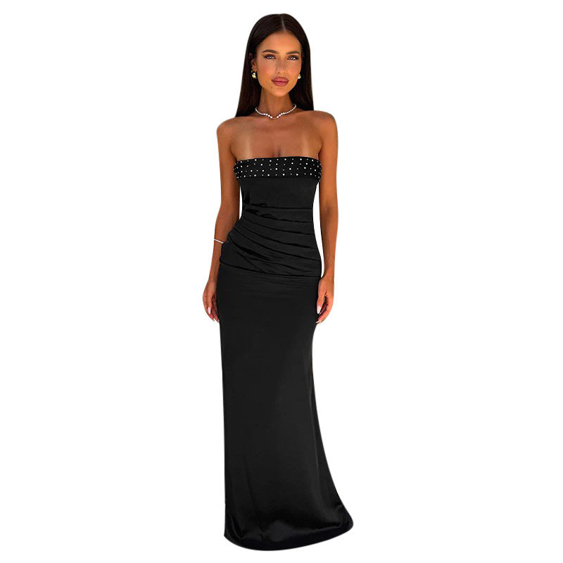 Robe de soirée satin sans bretelles Chic und Stil