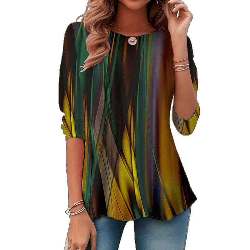 Blouse pour femmes avec motif abstrait et coupe décontractée Chic und Stil