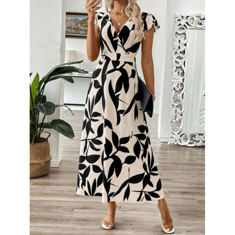 Robe maxi A-ligne à fleurs pour femmes Chic und Stil