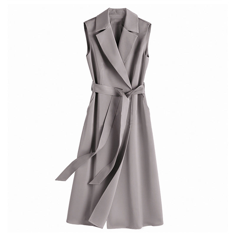 Robe midi enveloppante sans manches pour femmes Chic und Stil