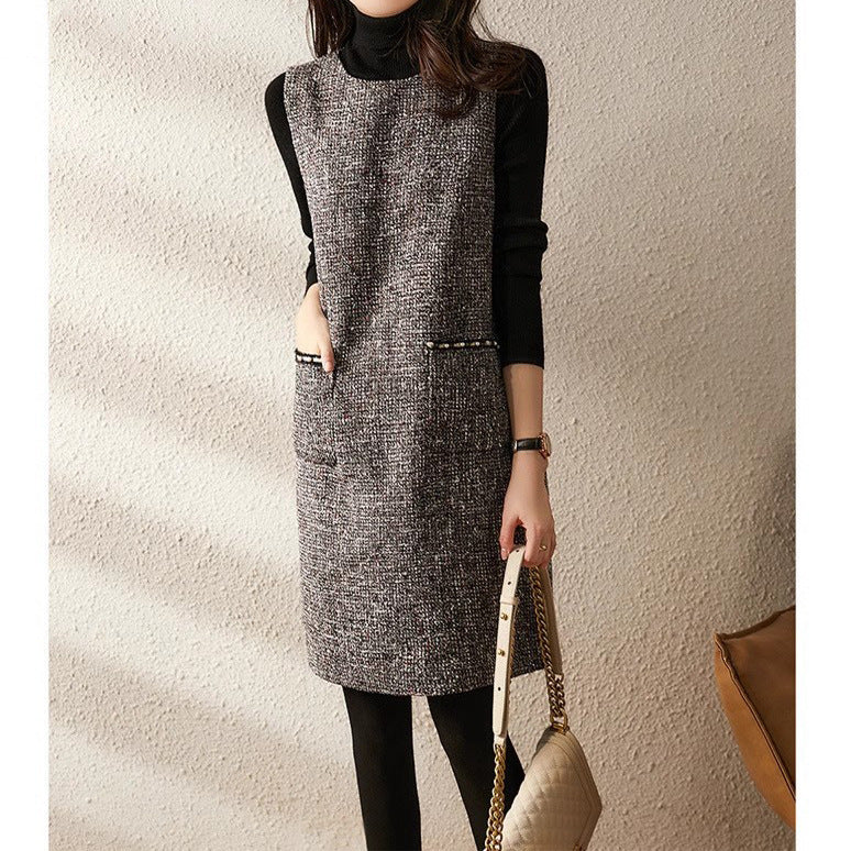 Robe shift texturée pour femme avec poches Chic und Stil