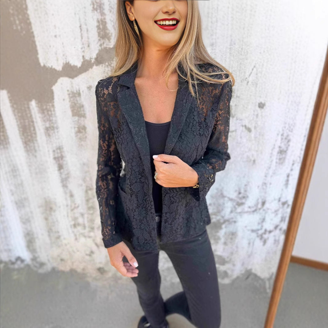 Blazer élégant en dentelle pour femmes Chic und Stil