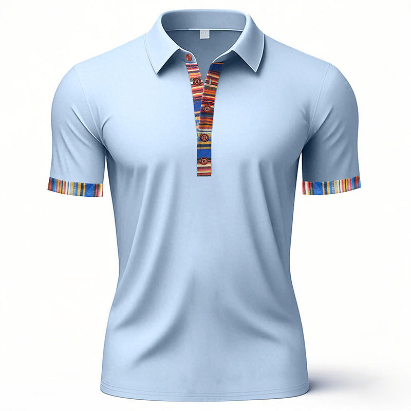 Hommes Polo-Shirt avec col coloré et aspect structuré Chic und Stil