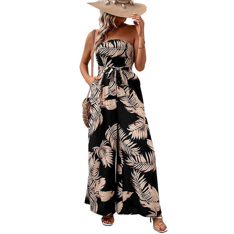 Salopette maxi sans manches pour femmes avec détail de ceinture à nouer Chic und Stil