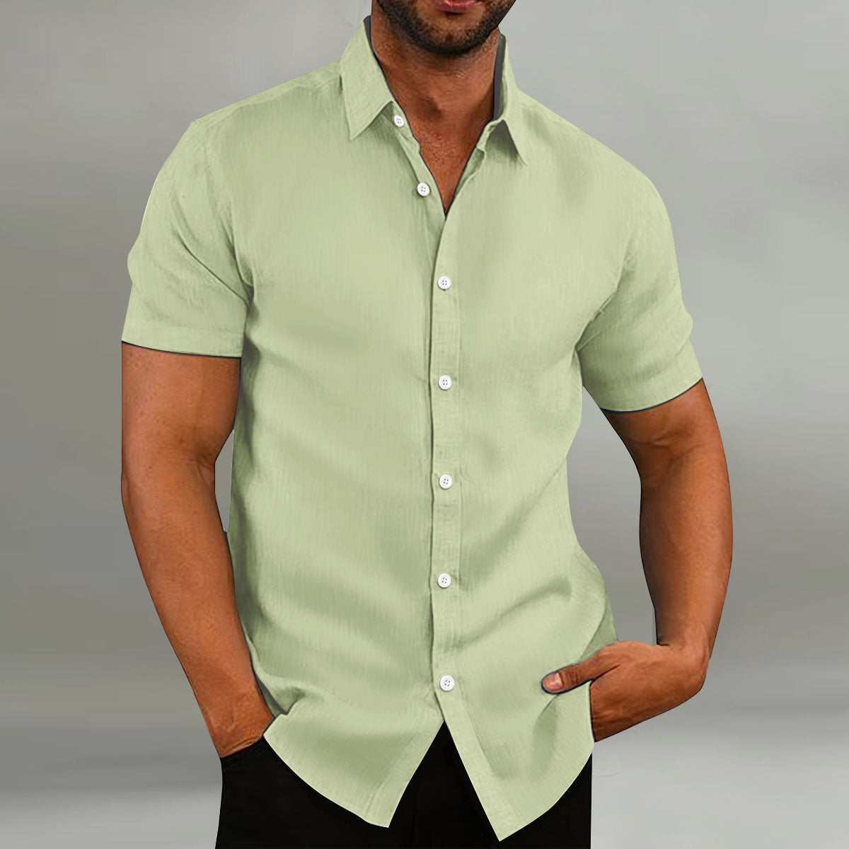 Chemise de loisirs à manches courtes pour hommes avec patte de boutonnage Chic und Stil