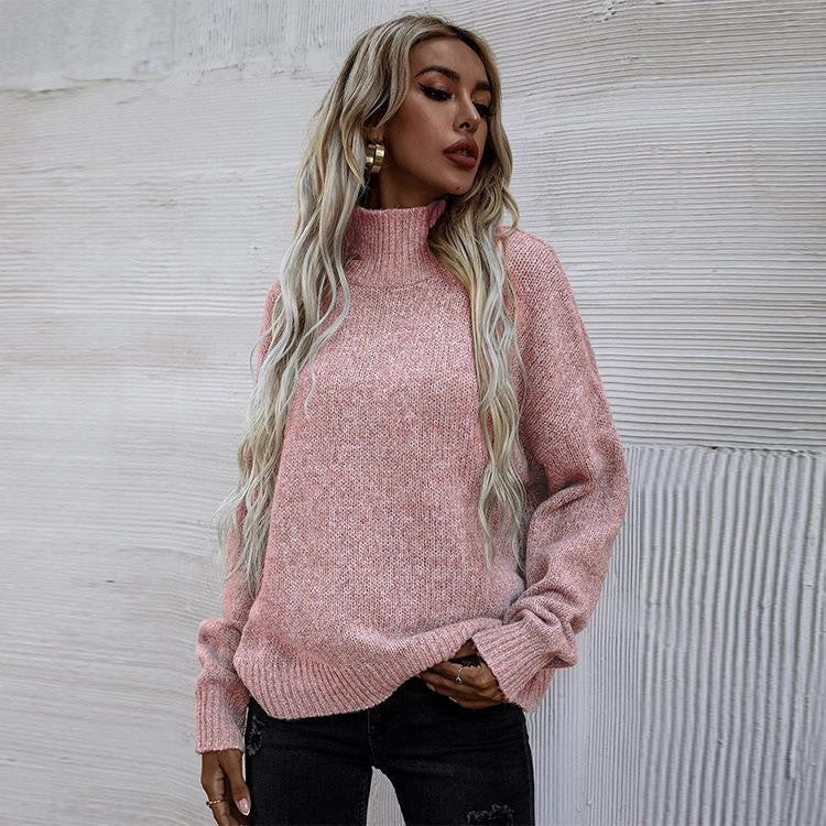 Pull femme avec col haut et coupe décontractée surdimensionnée Chic und Stil