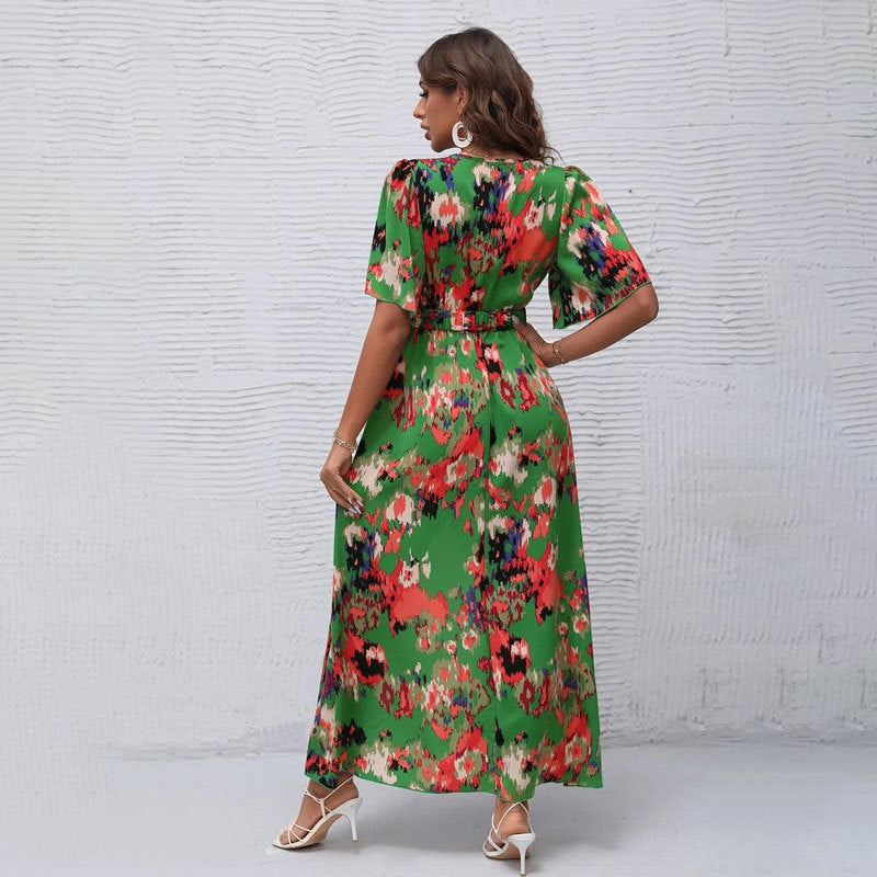 Robe maxi ceinturée pour femmes Chic und Stil