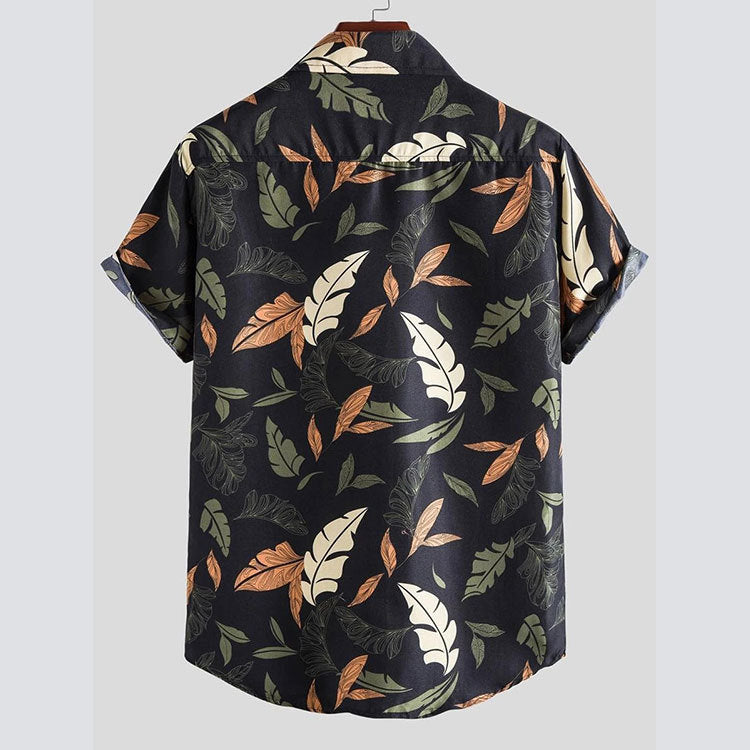 Chemise à manches courtes pour hommes avec motif floral et coton de haute qualité Chic und Stil