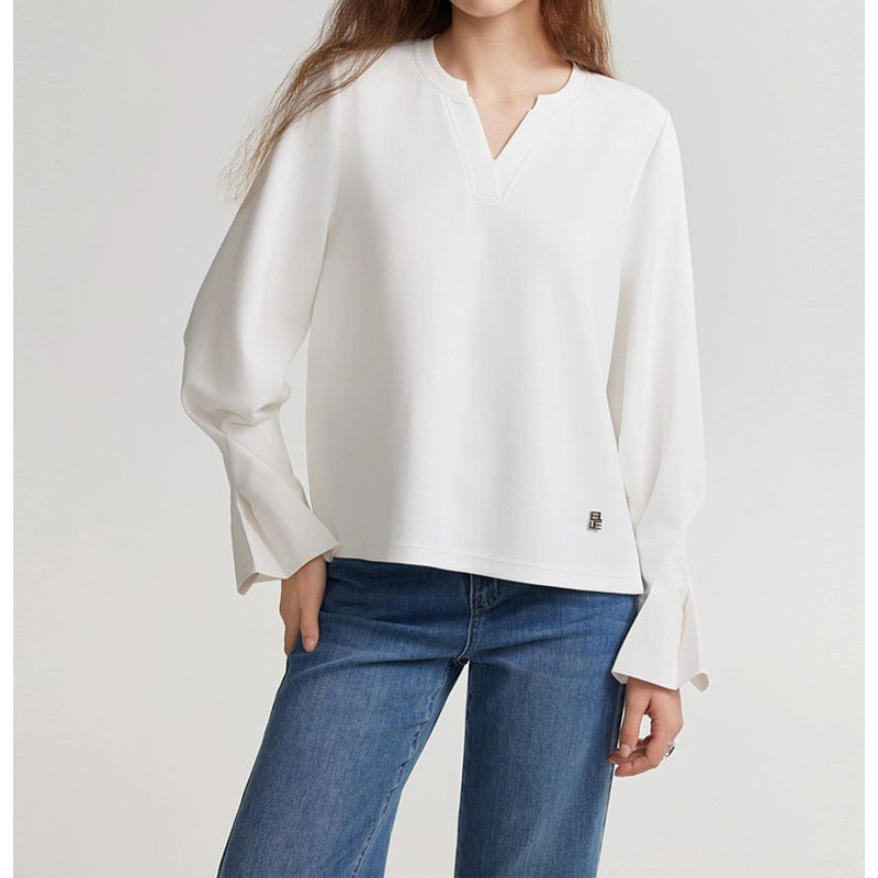 Blouse Femme Élégante à Manches Longues V-Cou Chic und Stil