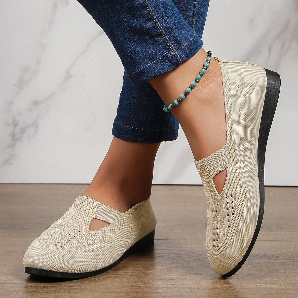 Chaussures Slip-On pour femmes respirantes avec dessus élastique et semelle antidérapante Chic und Stil