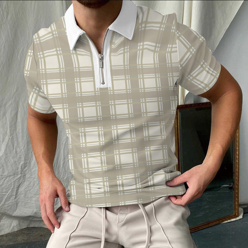 Polo-shirt à manches courtes à carreaux élégant pour hommes Chic und Stil