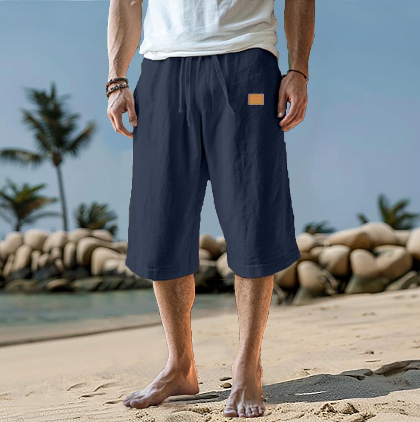 Pantalons décontractés pour hommes avec taille élastique et poches latérales pratiques Chic und Stil