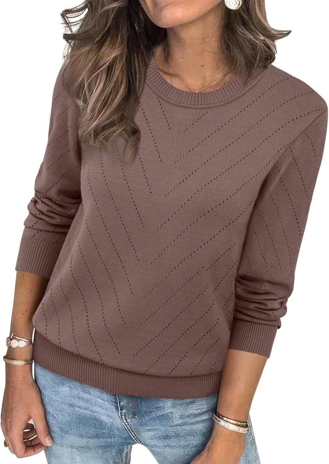 Dames Pull à la mode avec motif zigzag structuré et coupe décontractée Chic und Stil