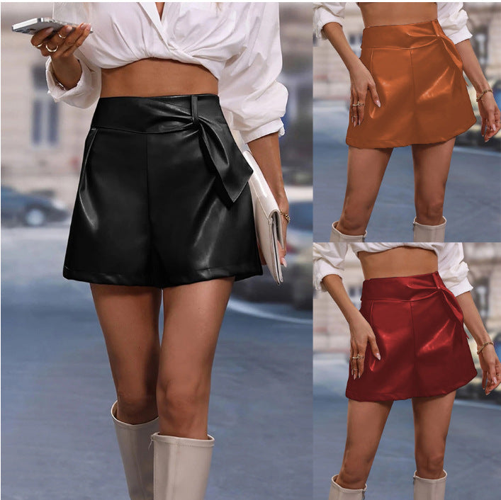 Jupe mini taille haute pour femmes avec détail de nœud Chic und Stil