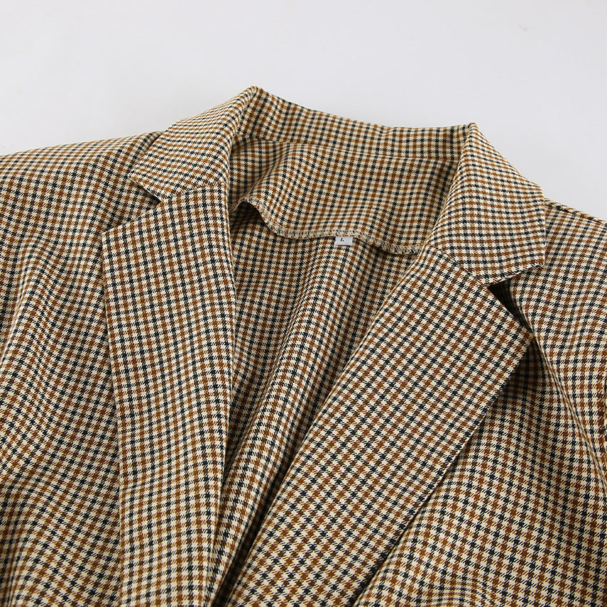 Blazer à carreaux oversize pour femmes avec coupe décontractée Chic und Stil
