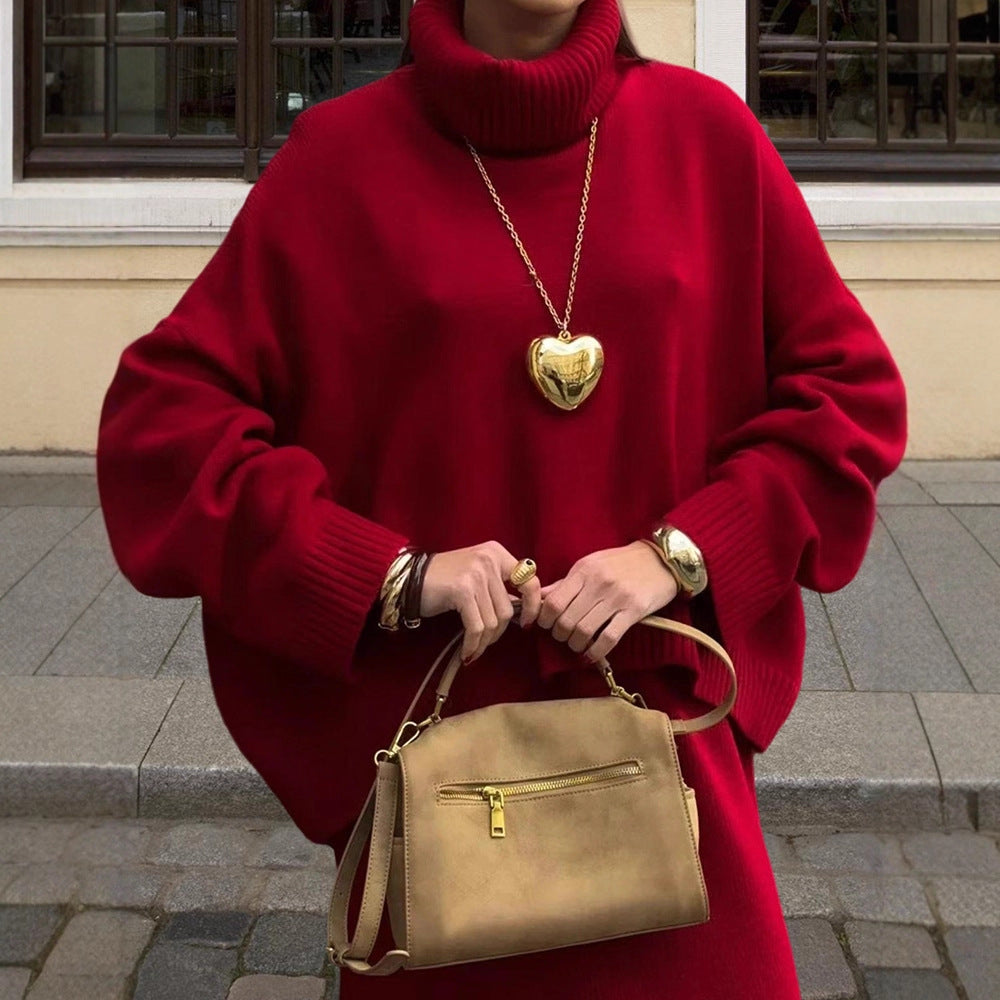 Pull en maille oversized pour femmes avec col montant et coupe décontractée Chic und Stil