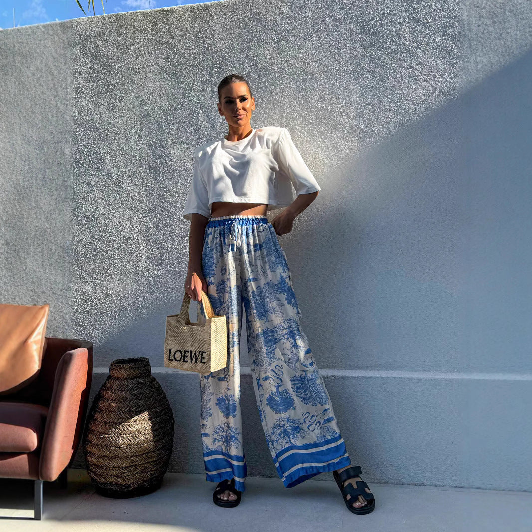 Pantalons de pyjama amples imprimés pour dames Chic und Stil